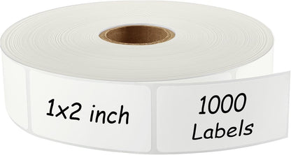 MaxGear 1000 Removable Freezer Labels 1x2 Inch, Waterproof Oil Resistant Stickers No Residue for Food Containers Pantry Jars Organization Meal Prep, 1 Roll