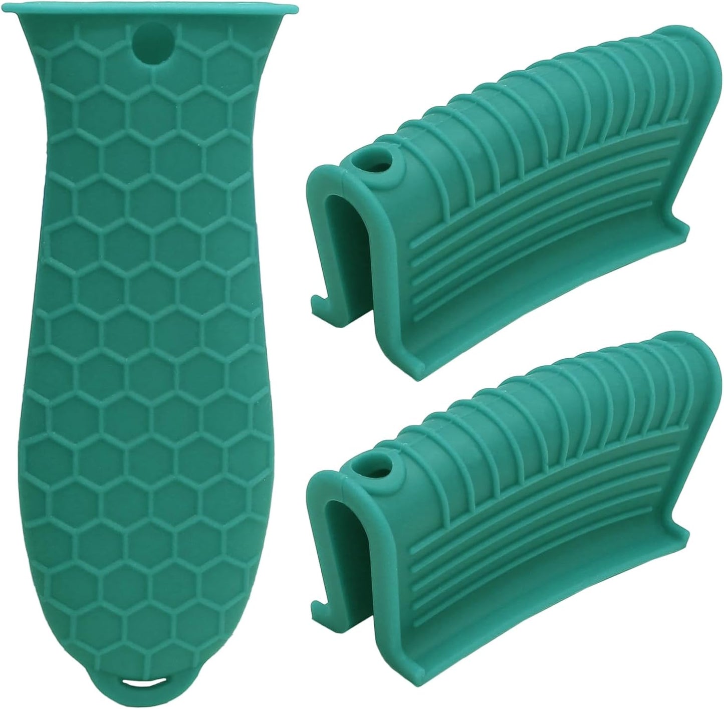 4 Pack Cast Iron Handle Covers, Heat Resistant Silicone, Black