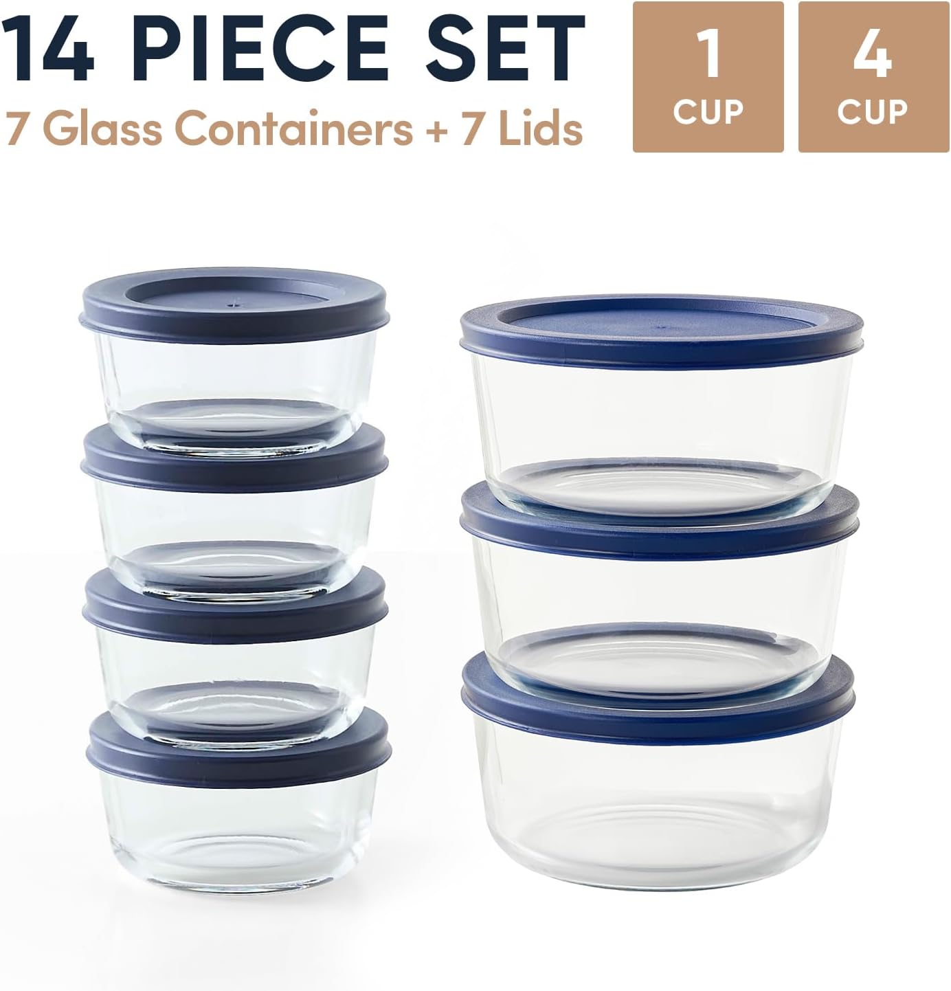 6-Piece Glass Food Storage Containers Set (3 Containers + 3 BPA-Free Lids) | 2-Cup, Leakproof | Microwave, Freezer, Oven & Dishwasher Safe | Ideal for Meal Prep & Pantry Organization, Pistachio