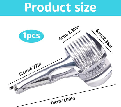 Tomato Slicer, Multifunctional Vegetable Cutter Tool, Multi-Purpose Cutter for Onions Tomatoes Potatoes with Secure Grip, Efficient Kitchen Gadget for Uniform Slicing