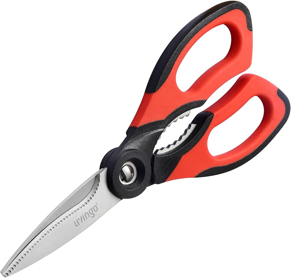 LIVINGO 8.5 Inch Kitchen Shears Serrated Blade Food Scissors