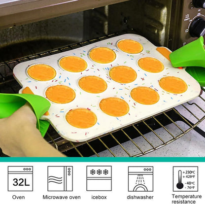 12 Cups Silicone Muffin Pan, Cupcake Pan with Handles, Non Stick Muffin Tray Cupcake Baking Pan for Oven, for Baking Cupcakes, Egg Bites, Oven and Dishwasher Safe(COLOR:as shown)