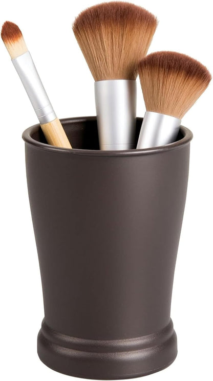 iDesign Tumbler Cup for Bathroom Organization, The Kent Collection, 3" x 3" x 4.25", Bronze (Pack of 2)
