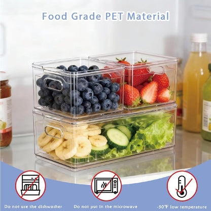 2 Pack Fruit Storage Containers for Fridge with Lid & Drain Basket | 3-in-1 Wash-Drain-Store – BPA-free clear containers keep berries/strawberries fresh, ready-to-eat in fridge.