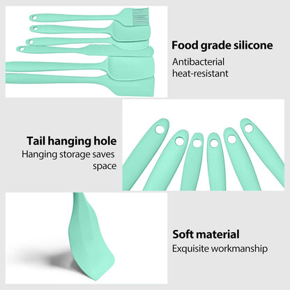 6 Pieces Silicone Spatula Set, Rubber Spatulas Silicone Heat Resistant Spatula Set for Kitchen Use, Food Grade Rubber Spatula with Ergonomic Grip, Cooking, BPA Free Dishwasher Safe(black)
