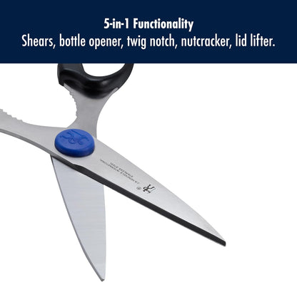 HENCKELS Kitchen Shears, Made in Japan, Kitchen Scissors, Multi-Purpose Scissors with Stainless Steel Blades, Built-In Bottle Opener & Soft Grip – Dishwasher Safe