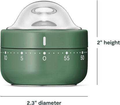 Caraway Mechanical Kitchen Timer, Stainless Steel 60 Minute Wind Up Timer
