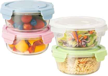 Freshmage 23oz Glass Meal Prep Containers with Lids, Airtight 3-Cup Glass Storage Containers Set, Heat-Resistant BPA-Free for Soup, Leftover, Microwave, Dishwasher, and Freezer Safe (6 Packs)