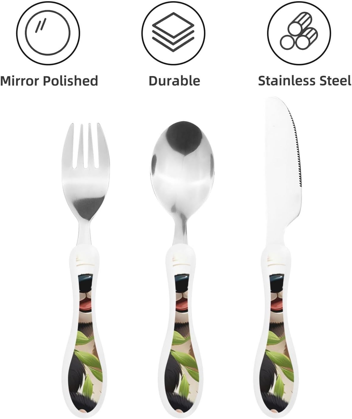 3-Piece Kids Silverware Set With Storage Case, Stainless Steel Reusable Children Safe Knife Spoon Fork Set Blue Active Girl Running Sunset Children Flatware Set For Kids Lunch Box - Colors C
