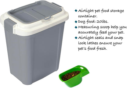 Ashfield & Harkness Airtight Pet Food Storage Container, up to 30 Lbs/ 36 Qt for Dog Cat Bird and Other Pet Food Storage, Easy Acces Including Scoup, Easy Access, Lightweight Keeps Pet Food Fresh