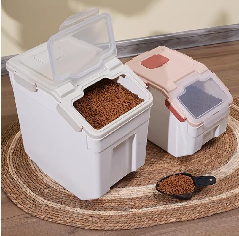 2 Pack Large Flour Storage Container 50 lb Airtight Rice Storage Container with Lid, Wheels, Measuring Cup, Scoop, Plastic Flour Sugar Bin Organizer for Grain Cereal, Rice Dispenser (Green)