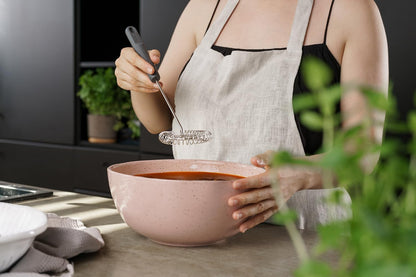 Zyliss Flat Whisk, Sustainable Wheatstraw/Nylon, Cooking Whisk forr Cooking and Serving with Heat Resistant Silicone Head, Beluga Grey, 11.9" x 2.8", Dishwasher Safe, 5 Year Guarantee