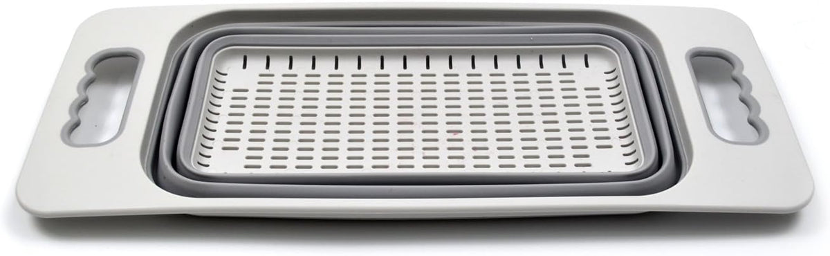 SAMMART Over The Sink Rectangular Colander (Grey)