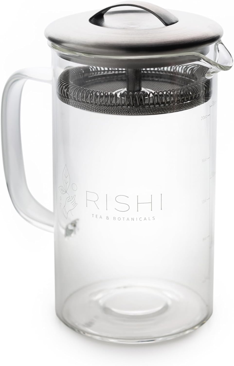 Rishi Tea Simple Brew Teapot for Loose Tea, Borosilicate Glass, 400ml