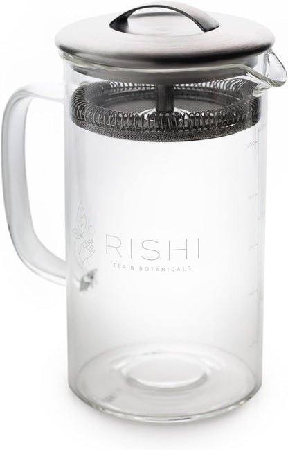 Rishi Tea Simple Brew Teapot for Loose Tea, Borosilicate Glass, 400ml
