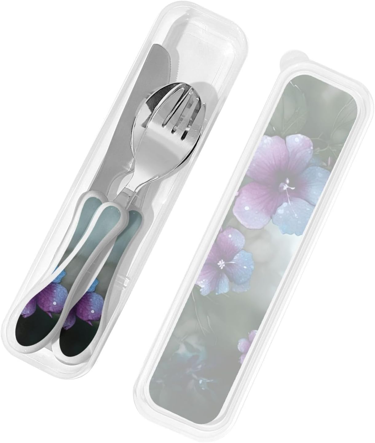 3-Piece Kids Silverware Set With Storage Case, Stainless Steel Reusable Children Safe Knife Spoon Fork Set Shih Tzu Dog Children Flatware Set For Kids Lunch Box