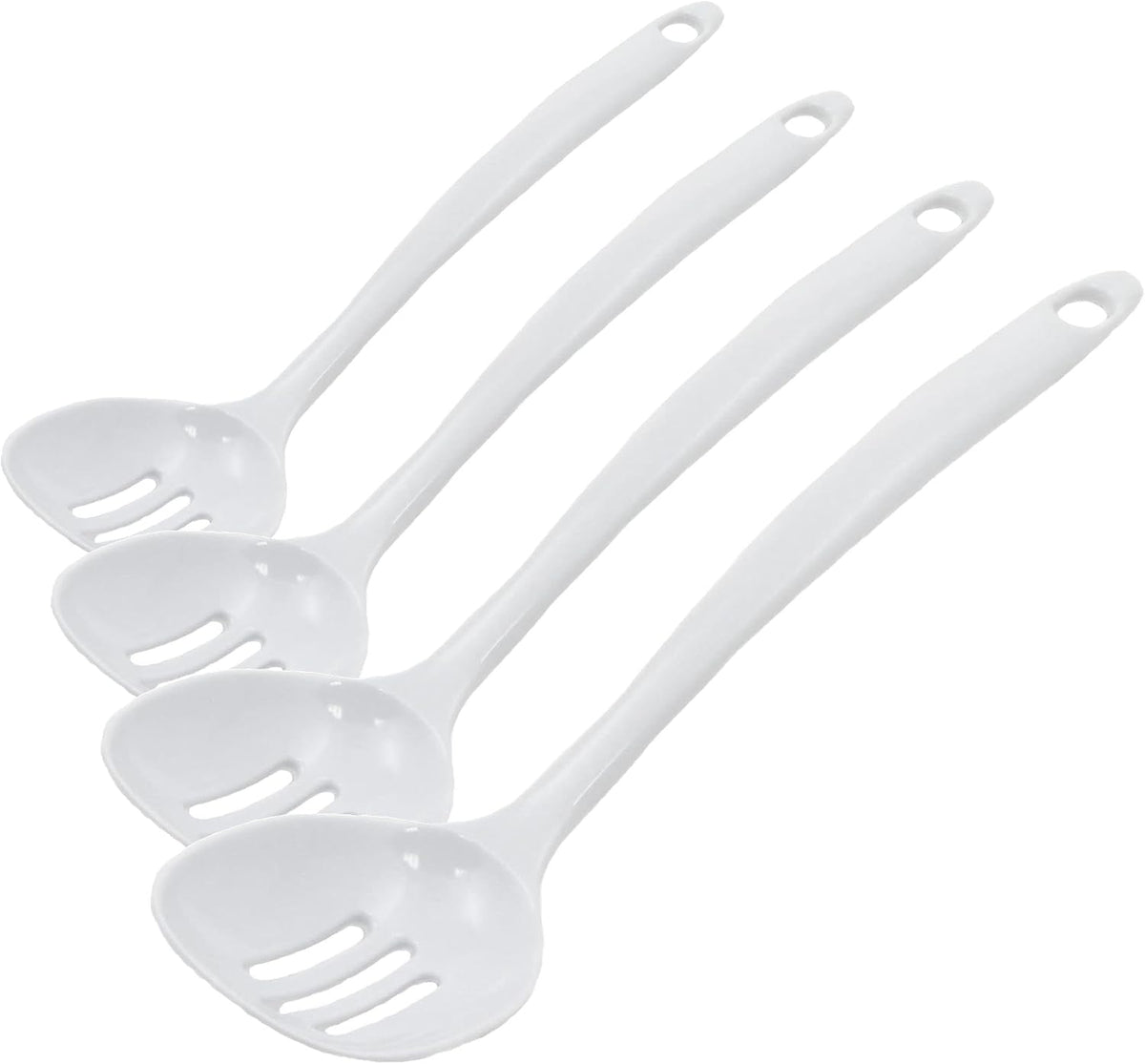 Chef Craft Basic Melamine Slotted Spoon, 11.25 inch, White