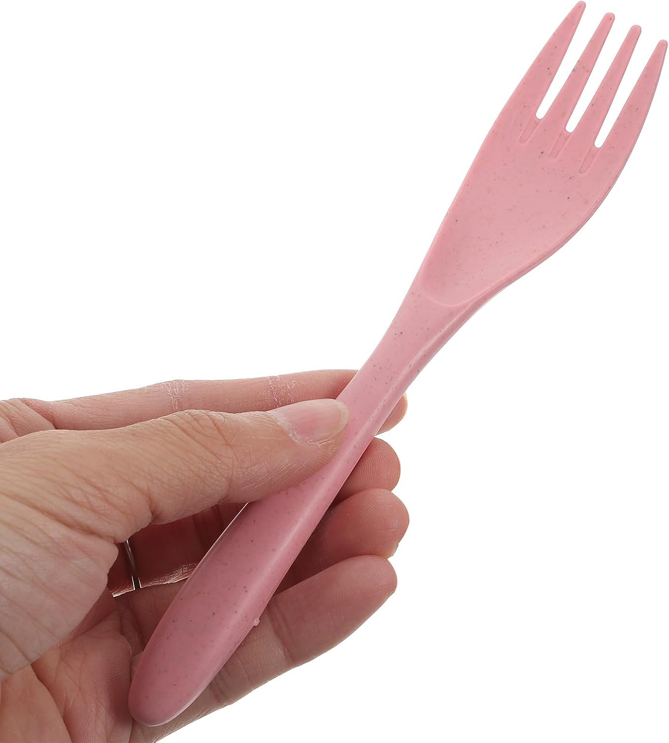 CHILDWEET 4 Sets Reusable Forks and Spoons Tableware Set with Portable Wheat Straw Case, Lightweight Travel Utensils for Camping, Picnic, Lunch Box, Outdoor Use