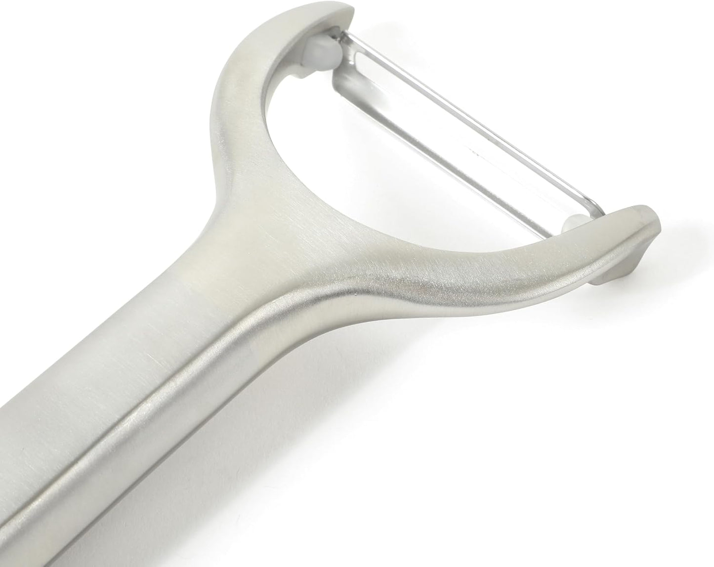 Calphalon Prime Straight Vegetable Peeler, Stainless Steel Peeler with Swivel Blade for Fruits & Vegetables, Weighted Handle for Control, Weighted Handle for Control