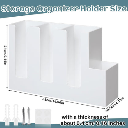 Cunhill 4 Compartments Acrylic Coffee Cup and Lid Storage Organizer Holder Disposable Paper Cup Dispenser Organizer Plastic Lid Holder Accessories for Kitchen Bar Shop Party Supplies(Transparent)