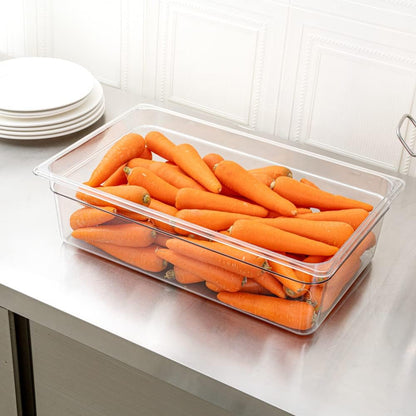 Restaurantware-2.5 Inch Deep Food Pans, 1 1/6 Size Commercial Food Storage Container - Freezable, Break-Resistant, Clear Plastic Cold Pans, Dishwashable, For Kitchens, Restaurants, Or Cafeterias
