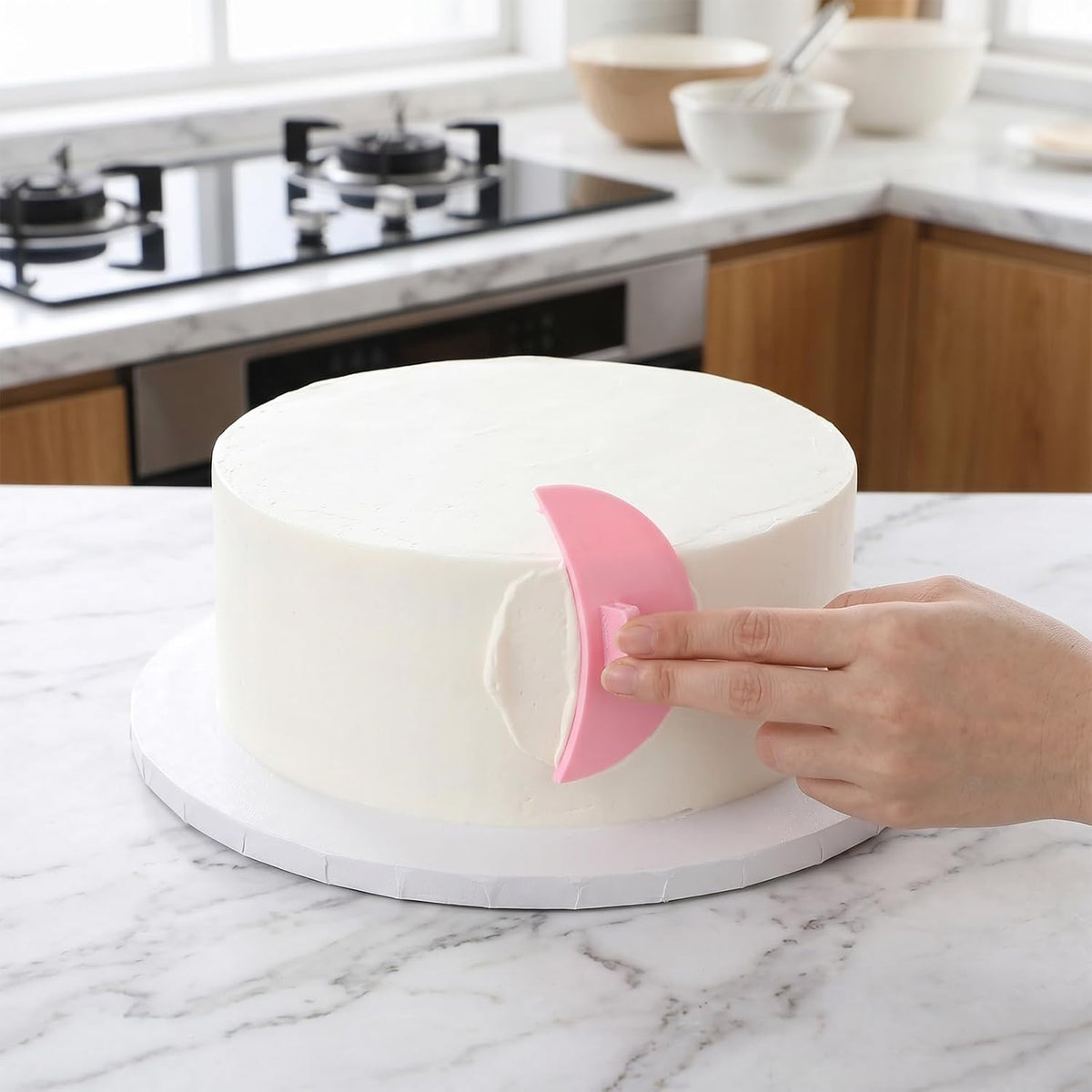 2Pcs Pink Cake Leveler Tool, 3D Cake Arch Guide Tool for 6"-10" Round Cakes Bakers