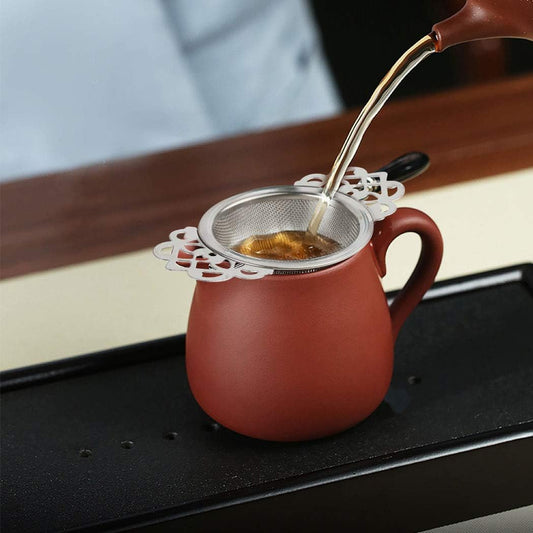 Picowe Tea Strainer Bowl, Stainless Steel Sliver Tea Strainers for Loose Tea Fine Mesh for 2.5-4 Inch Cup Mouth