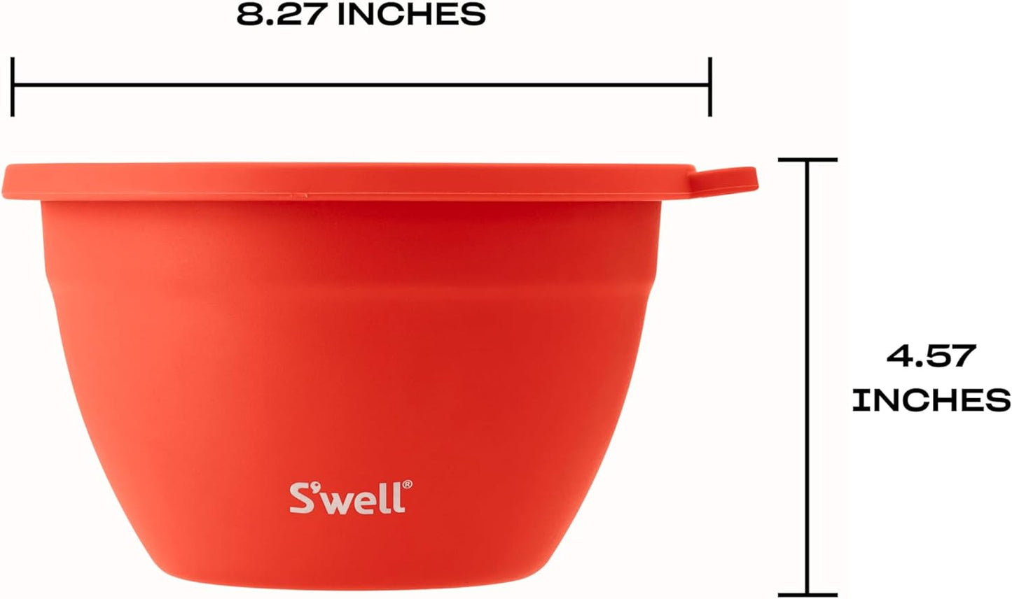 S'well Stainless Steel Salad Bowl Kit 64oz, Peacock Blue, Comes with 2oz Mini Canister and Removable Tray for Organization, Leakproof, Easy to Clean, Dishwasher Safe