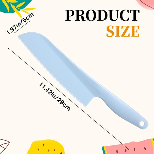 Lettuce Knife 11 Inch Nylon Knife Plastic Cake Knifes to Prevent From Turning Brown Professional Serrated Kitchen Cutter for Veggies Salad Fruit Cake Bread and More Safe Durable