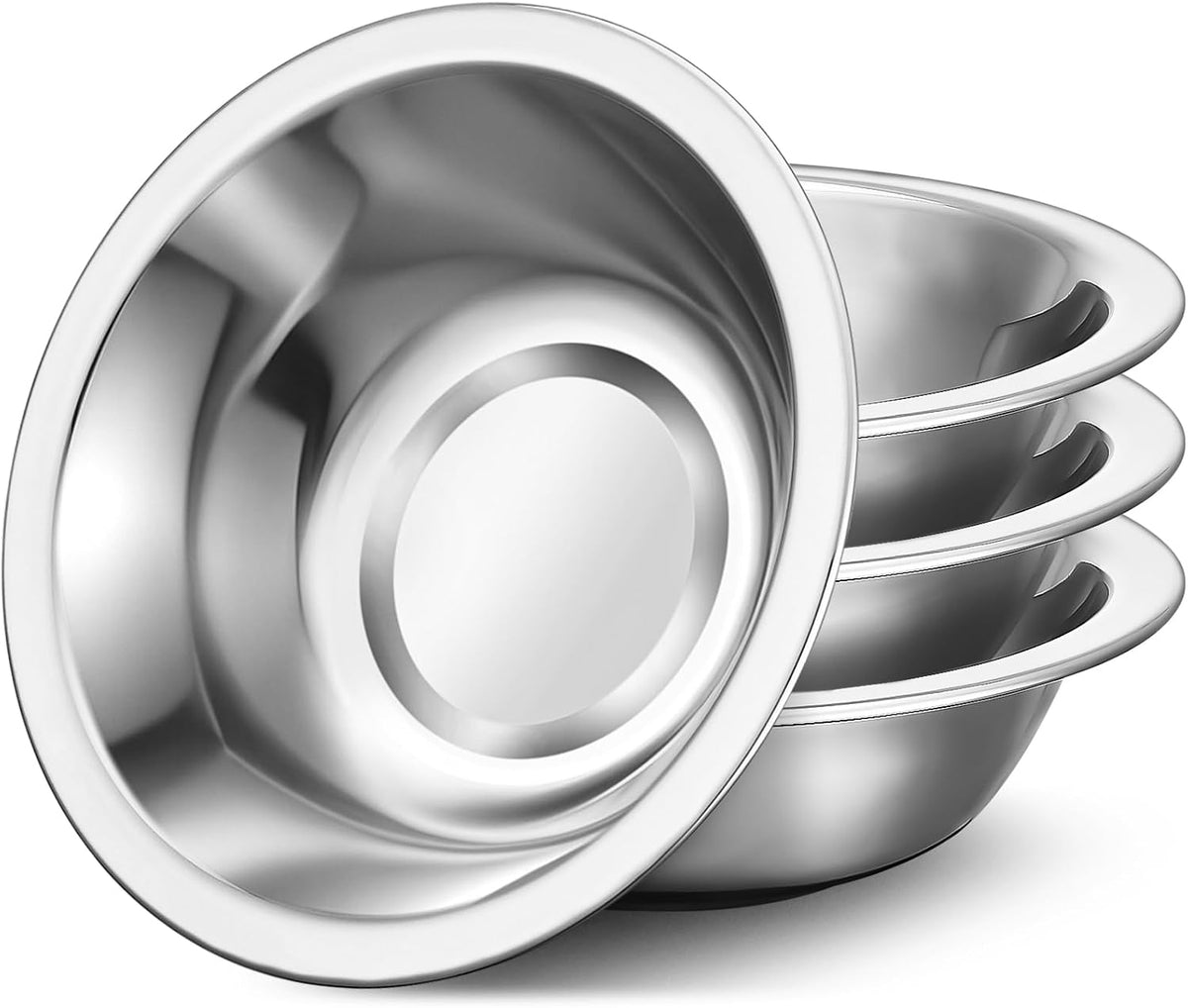 304(18/8) Stainless Steel Mixing Bowls for Kitchen, 6.3" 13.67 fl.oz Metal Mixing Bowls Set Stackable for Baking Serving Cooking Food Prep Storage Dishwasher Safe Lightweight