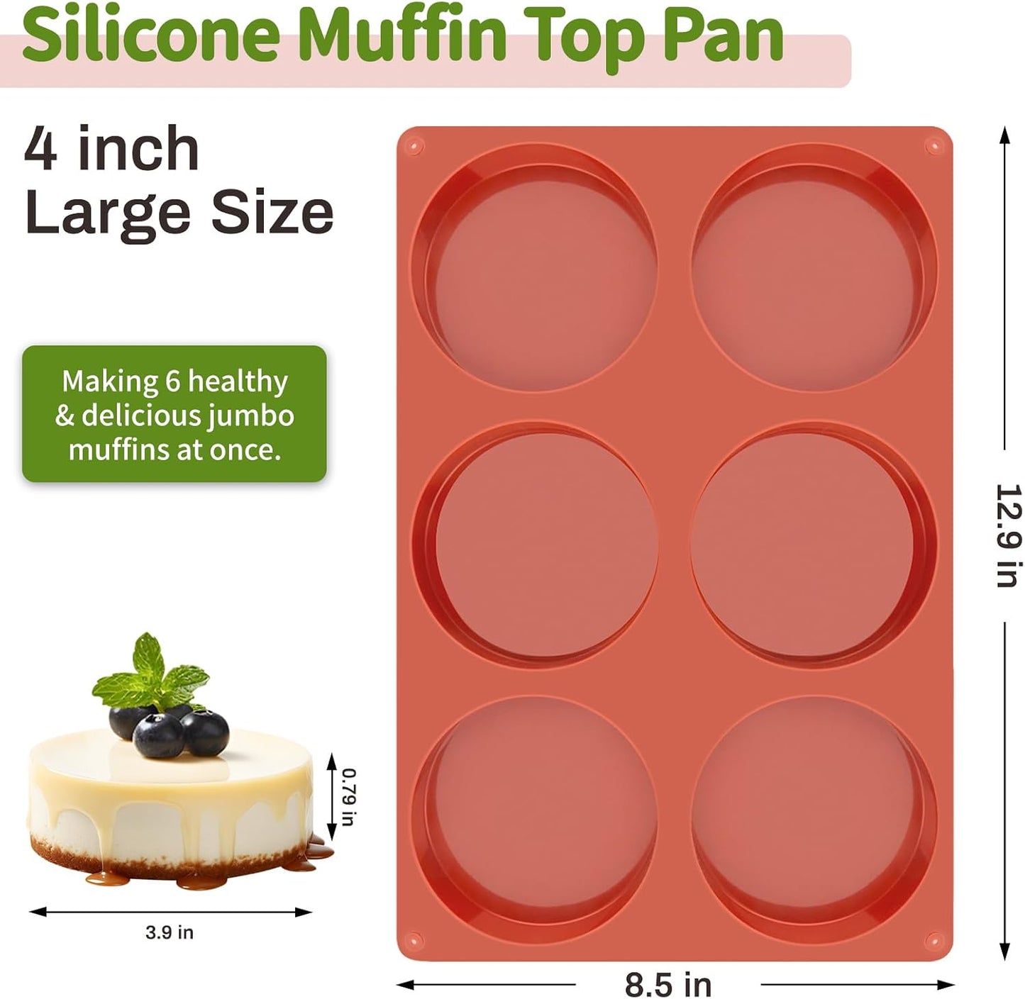 JOERSH 2-PK Air Fryer Egg Mold, 4 Cups Silicone Air Fryer Baking Pan Non-Stick for Egg Bites, Cupcake, Muffin, Tart, Frittata, Quiche