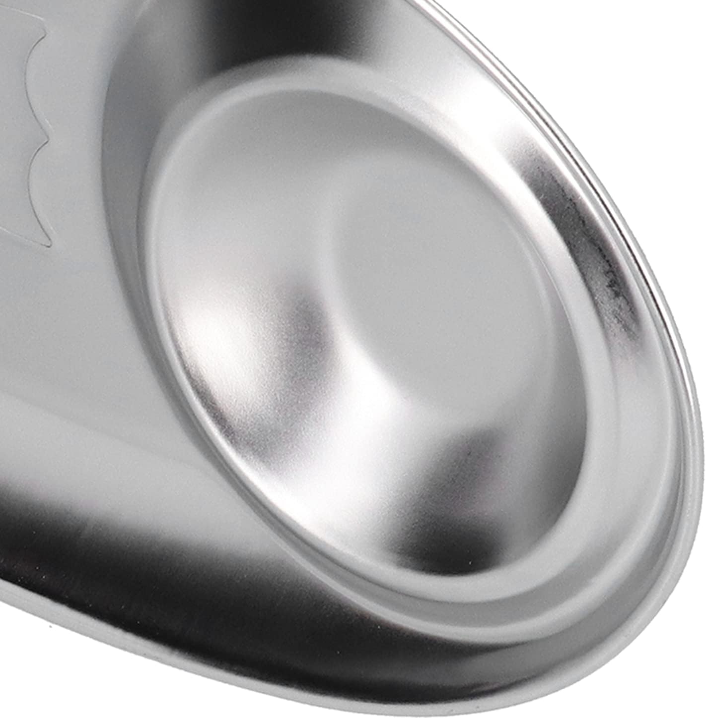 Tissting 304 Stainless Steel Chip Dip Platter Silver Oval Divided Spice Dish Snack Plate for Dip, Appetizers, Snacks, Veggies, Chips, Two Compartment Serving Tray,for Home Outdoor Camping(S-7.9in)