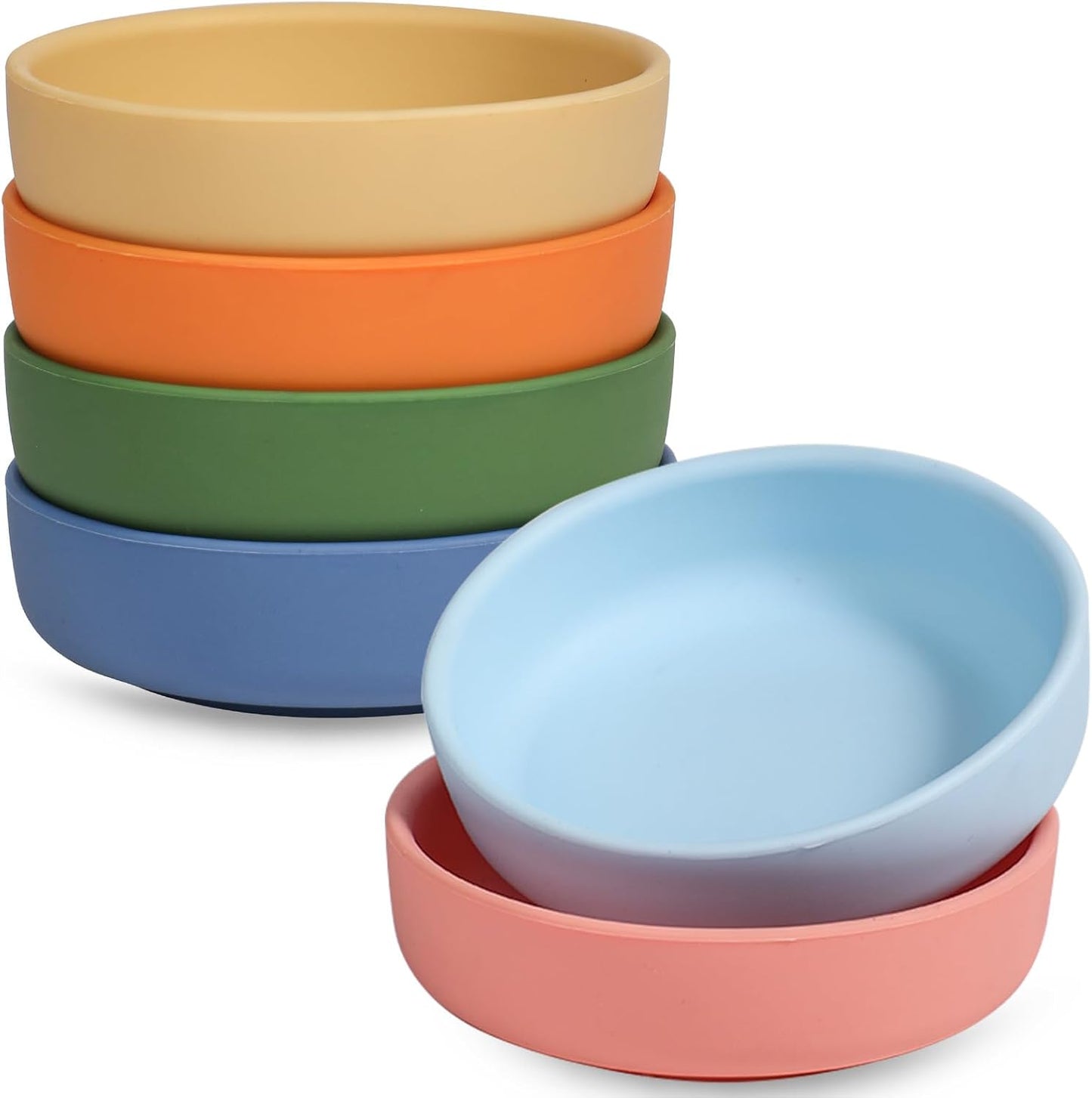 Webake 3" Silicone Pinch Bowls for Cooking Prep, 2oz Small Dipping Bowls Sauce Condiment Containers with Lids, BPA Free Set of 8