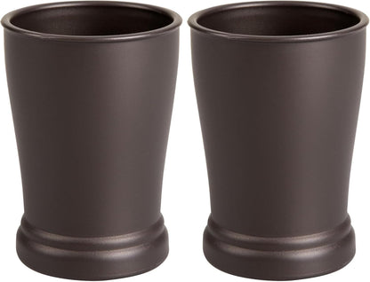 iDesign Tumbler Cup for Bathroom Organization, The Kent Collection, 3" x 3" x 4.25", Bronze (Pack of 2)