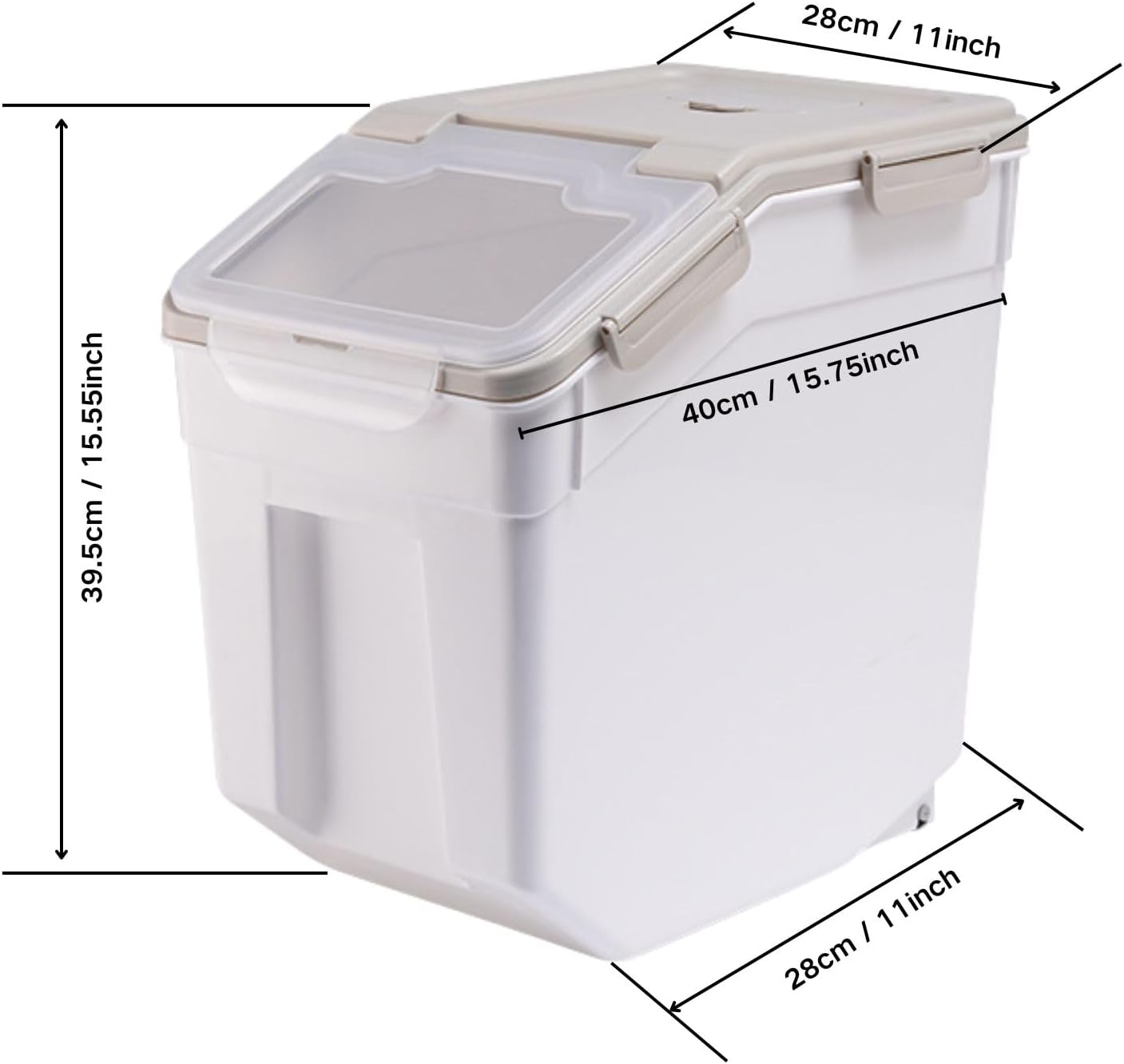 2 Pack Large Flour Storage Container 50 lb Airtight Rice Storage Container with Lid, Wheels, Measuring Cup, Scoop, Plastic Flour Sugar Bin Organizer for Grain Cereal, Rice Dispenser (Green)