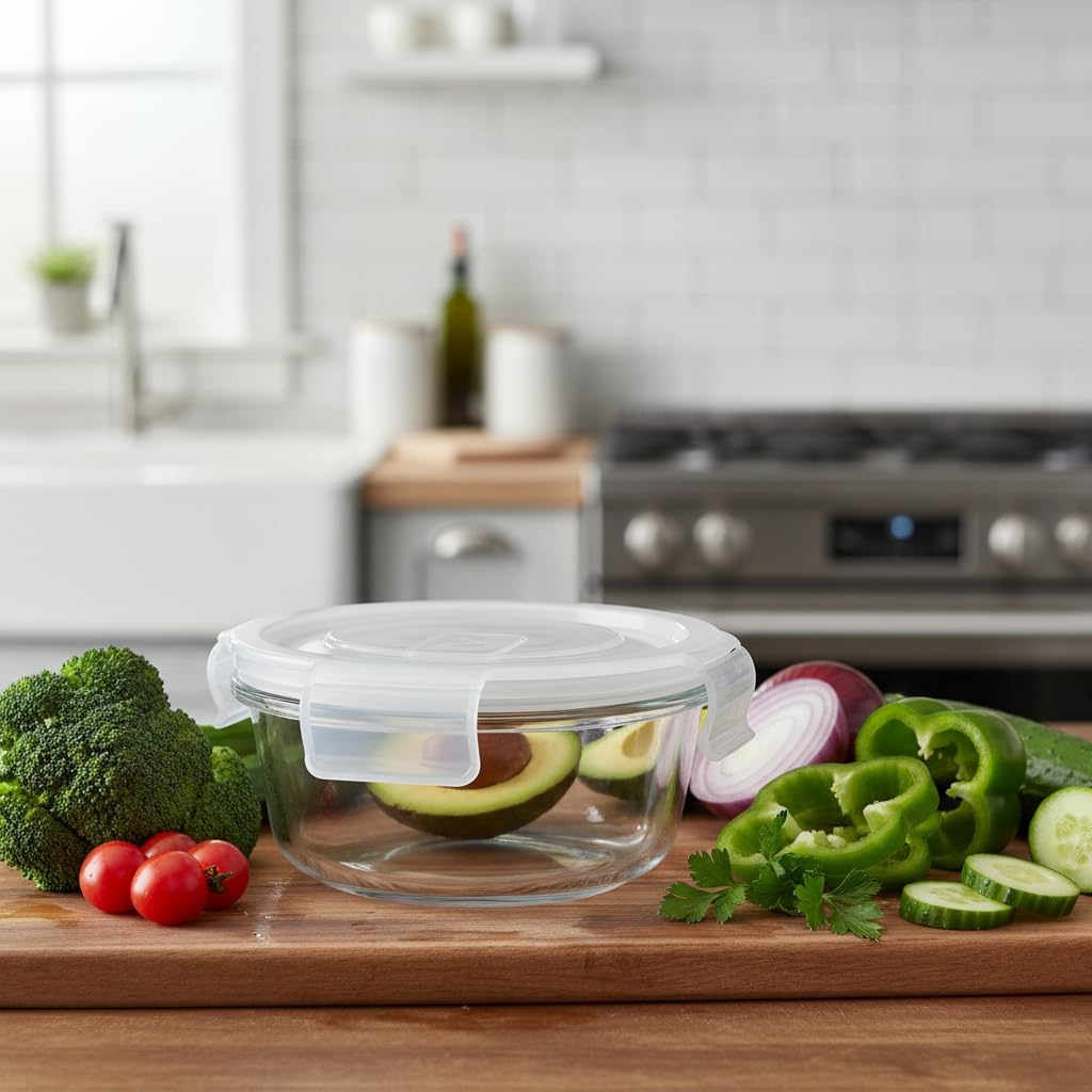 16oz Square Glass Food Storage Containers With Lids, 2 Cup Square Glass Food Containers With Lids, BPA free Small Meal Prep Bowls for leftovers, Dishwasher, Freezer Safe (8Pack)
