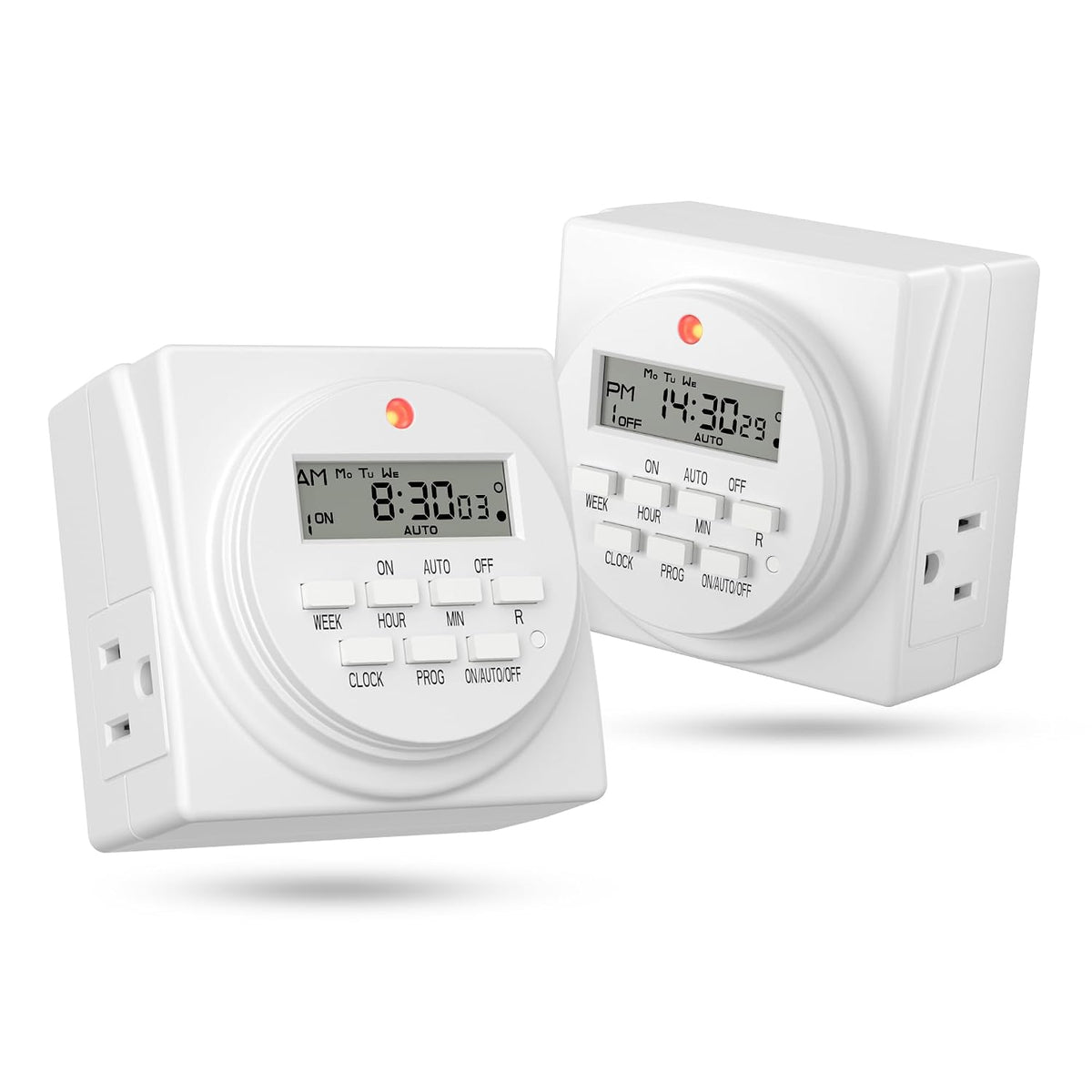 BN-LINK Indoor 7-Day Programmable Digital Timer Outlet, 2 Outlets