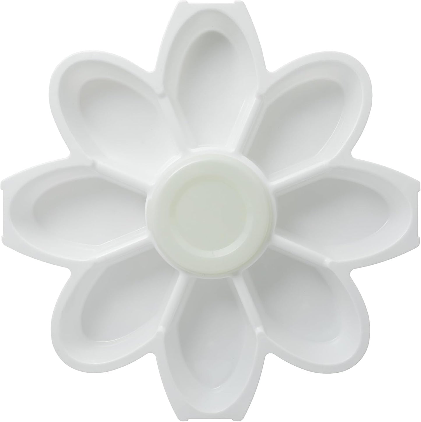 KOLORAE Flower Snack Serving Tray - 9 Compartment Party Platter with Dressing Cup for Chips and Dip, Fruits and Veggies - Game Day & Summer Entertaining Tray