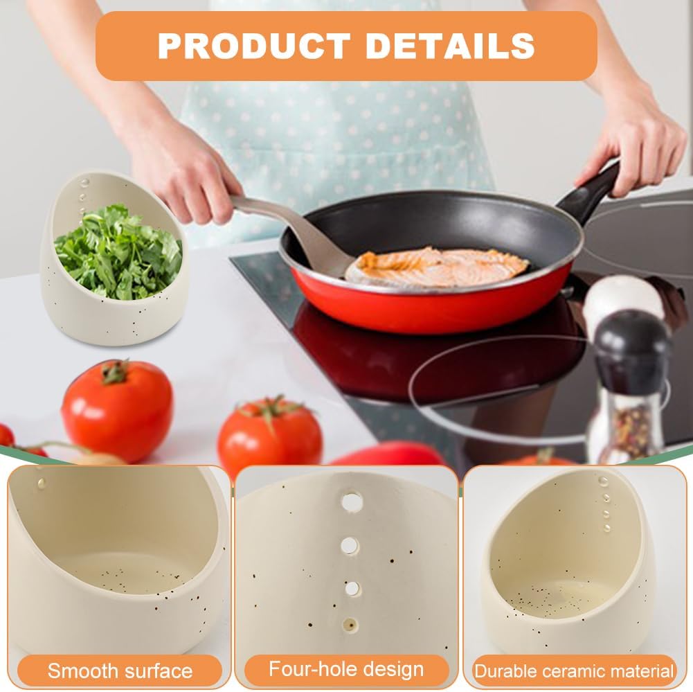 Ceramic Herb Stripper – w/Round Holes for Kale/Cilantro/Thyme/Parsley