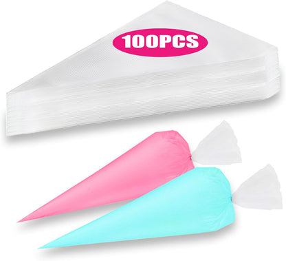 Piping Bags and Tips Set, 100 PCS 12in Pastry Bags, Piping Bags Disposable