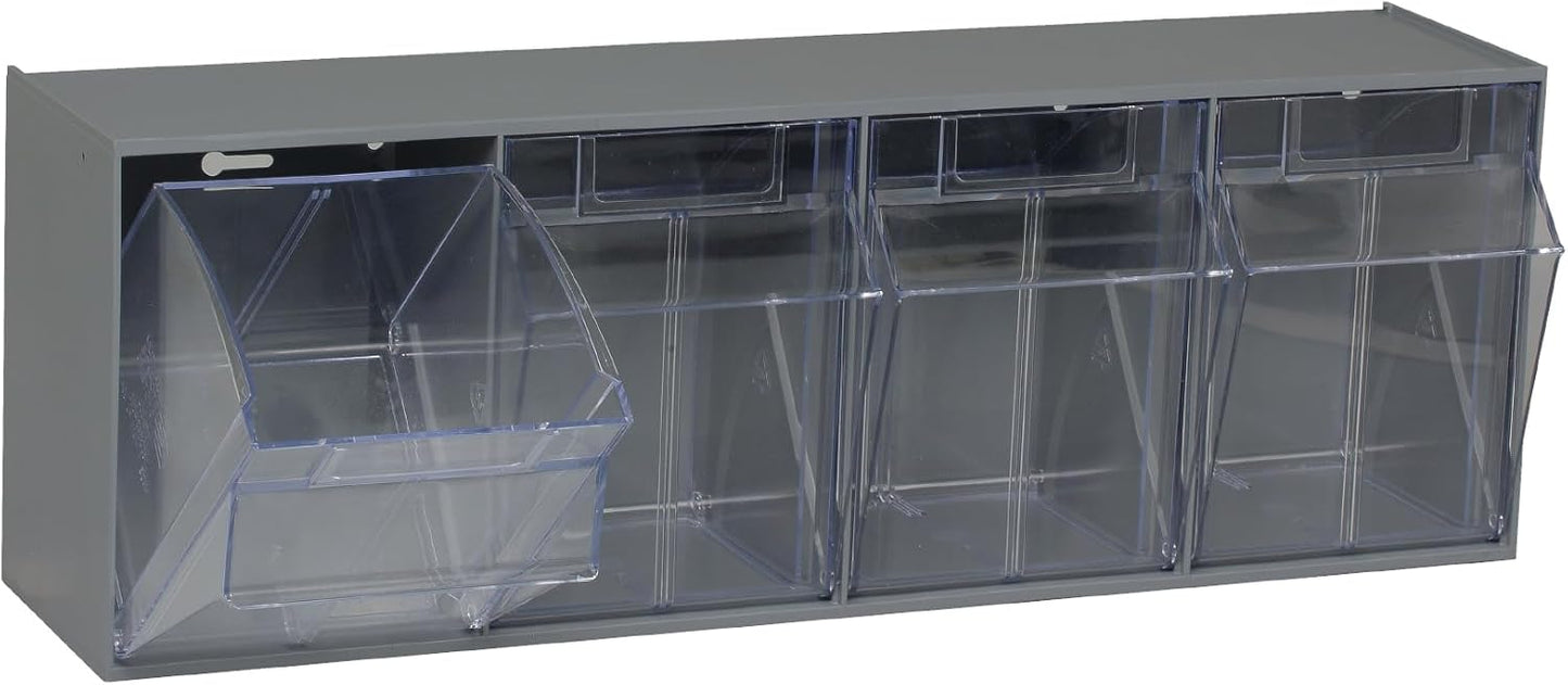 Quantum Storage Systems QTB302WT 2 Drawers Tip Out Cabinet Part Organizer White 14" H x 24" W x 12" D
