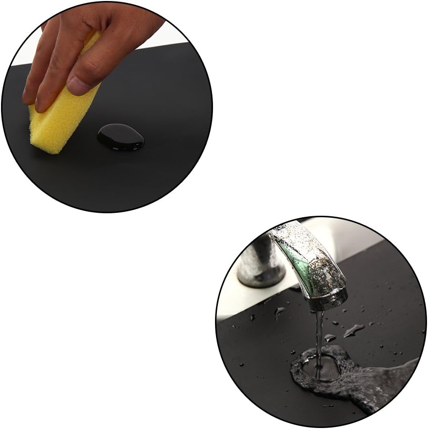 27.5 ''by 19.6 ''Oversize Silicone Placemat for Craft Flexible Multipurpose Huge Extra Large Size Non Slip Waterproof Baking Mat Sheet Black 1 PCS