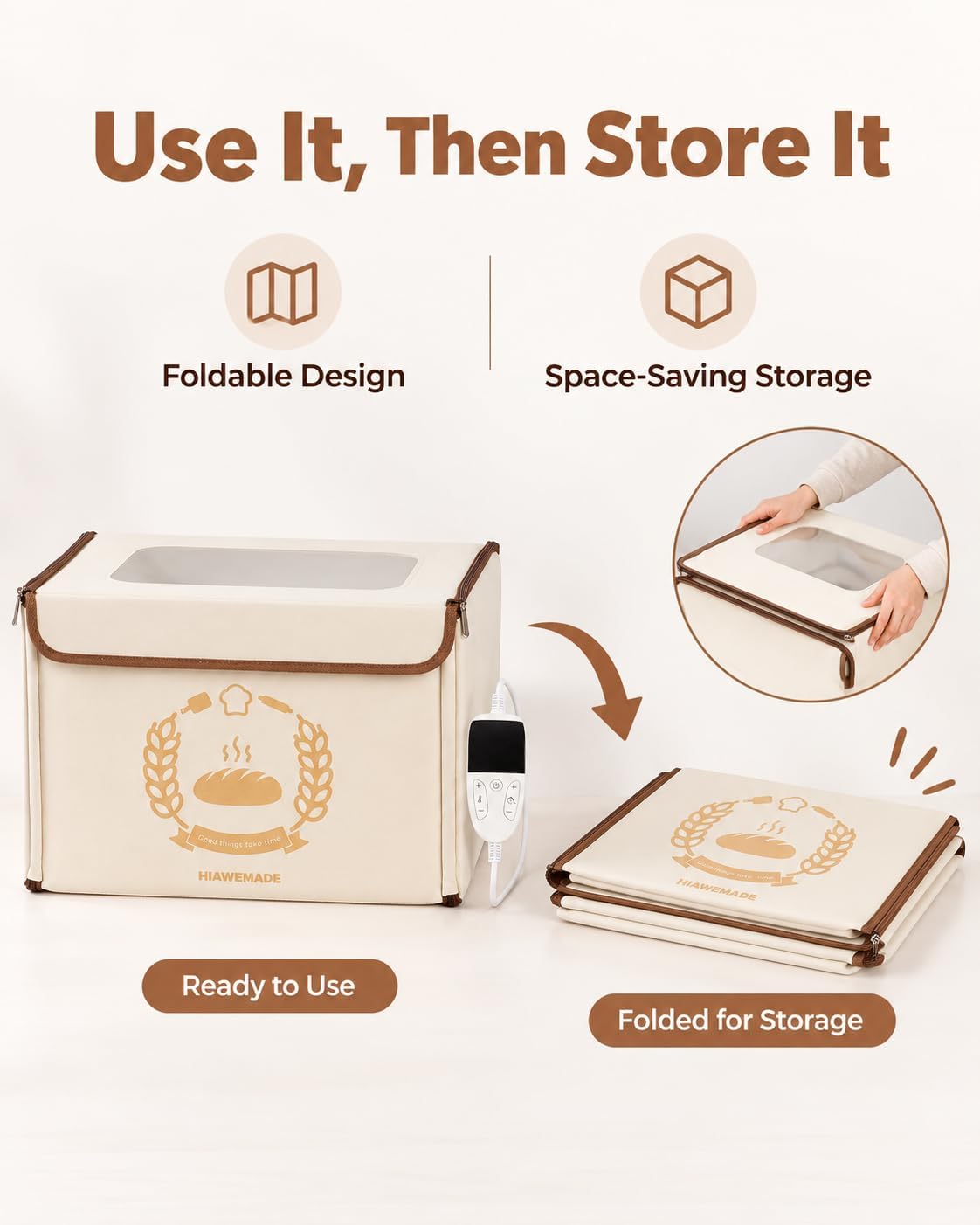 Bread Proofing Box, 36L Foldable Dough Proofer with 99H Timer