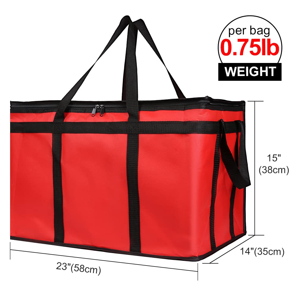 Bodaon Insulated Food Delivery Bag, XXXL Pizza Delivery Bags for Hot and Cold Food, Commercial, Large Capacity Reusable Warming Bag, Catering Cooler Bag for Rideshare, Warmers for Parties (Black, 1Pk)