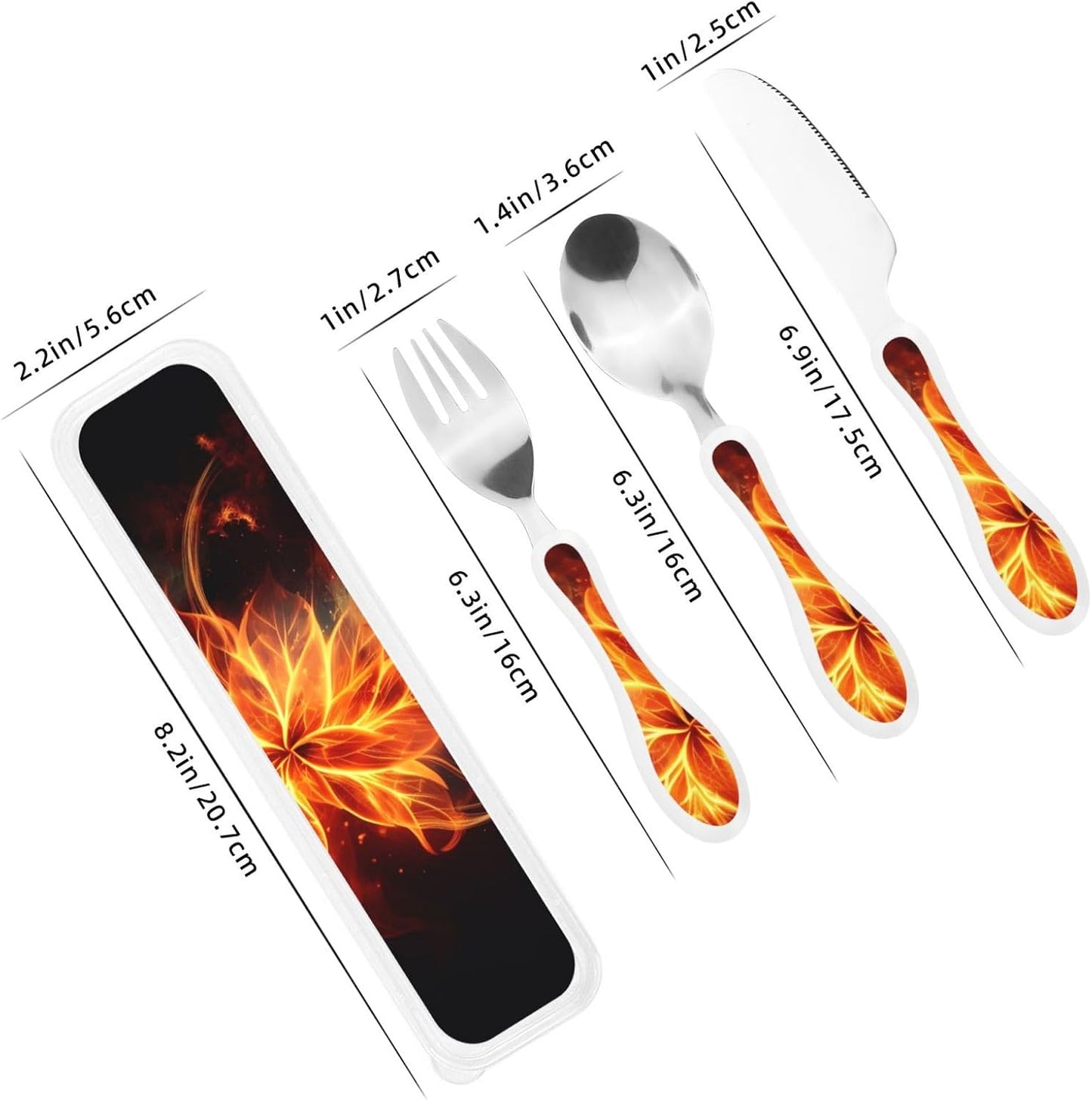 3-Piece Kids Silverware Set With Storage Case, Stainless Steel Reusable Children Safe Knife Spoon Fork Set African Lion Black And White Children Flatware Set For Kids Lunch Box