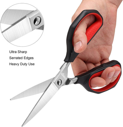 LIVINGO Heavy Duty Kitchen Shears - Titanium Coated Hot Forged Sharp Multipurpose Stainless Steel Utility Shears for Household Culinary Food Cutting Chicken Meat Cooking, Dishwasher Safe, 9.5 Inch