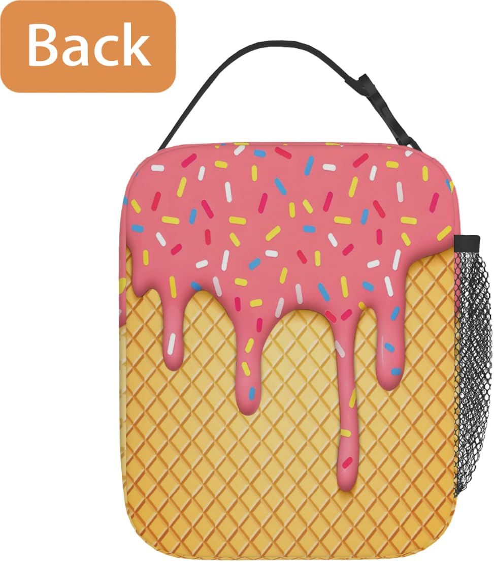 Rainbow Leopard Lunch Box Thermal Cooler Bento Tote Bags Portable Insulated Lunch Bag for Girls Teens, Kids Lunch Bags for School Beach Picnic Travel
