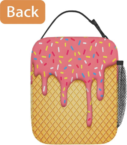 Rainbow Leopard Lunch Box Thermal Cooler Bento Tote Bags Portable Insulated Lunch Bag for Girls Teens, Kids Lunch Bags for School Beach Picnic Travel