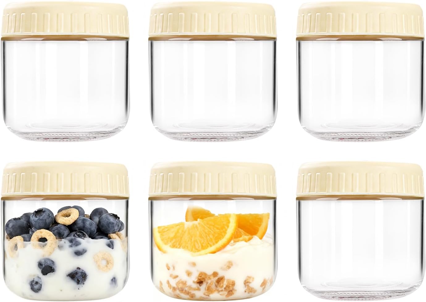 Overnight Oats Containers with Lids, 10oz Wide Mouth Mason Jars with Lids, 9 Pack Glass Jars with Airtight lid for Chia Pudding Yogurt Salad, Meal Prer Oatmeal Jars, Pink