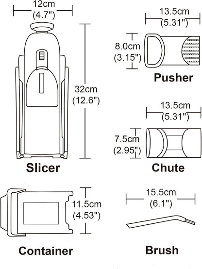 Safe Mandoline Slicer for Kitchen, Vegetable & Food Cutter, Easy to Clean